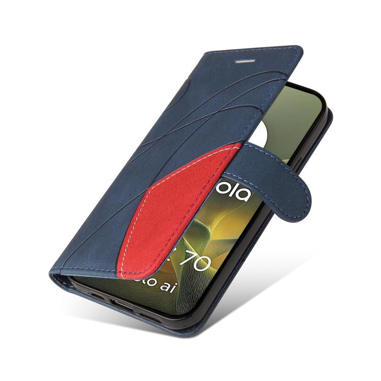 For Motorola Edge 70 5G Dual-color Splicing Flip Leather Phone Case