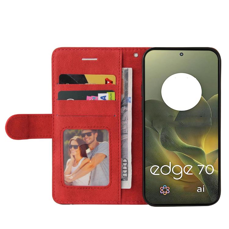 For Motorola Edge 70 5G Dual-color Splicing Flip Leather Phone Case