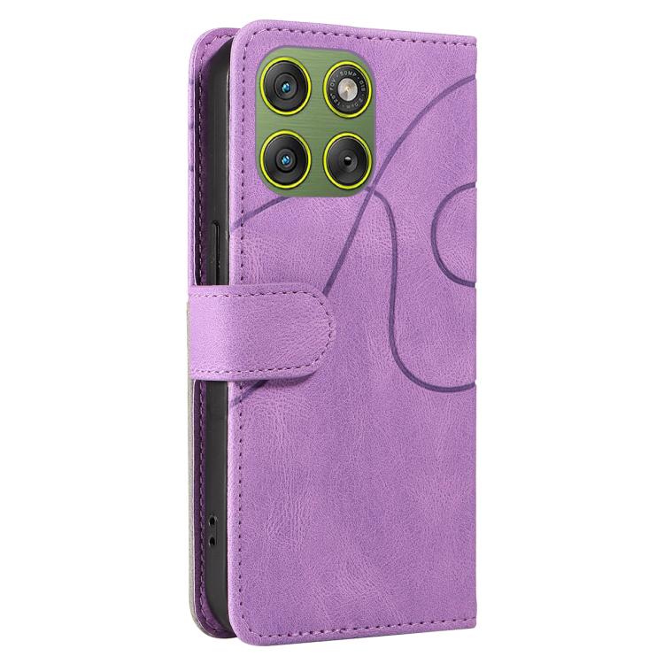 For Motorola Edge 70 5G Dual-color Splicing Flip Leather Phone Case