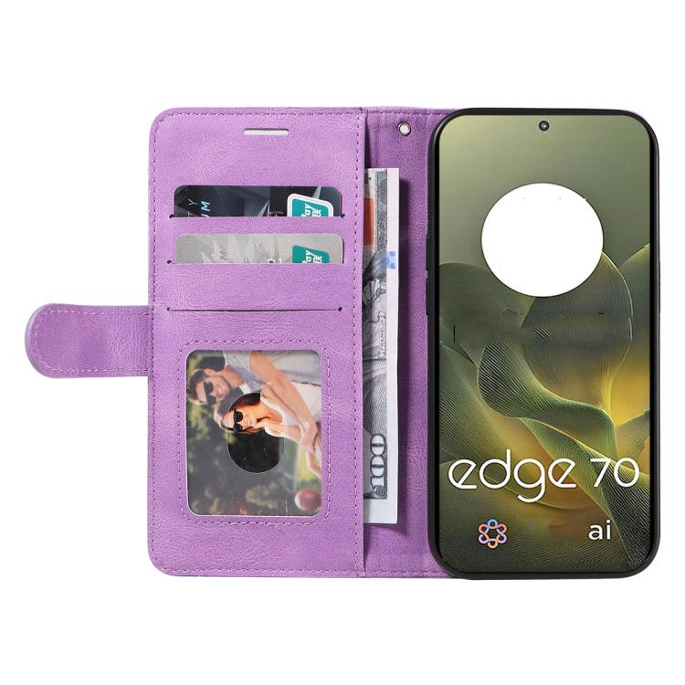 For Motorola Edge 70 5G Dual-color Splicing Flip Leather Phone Case