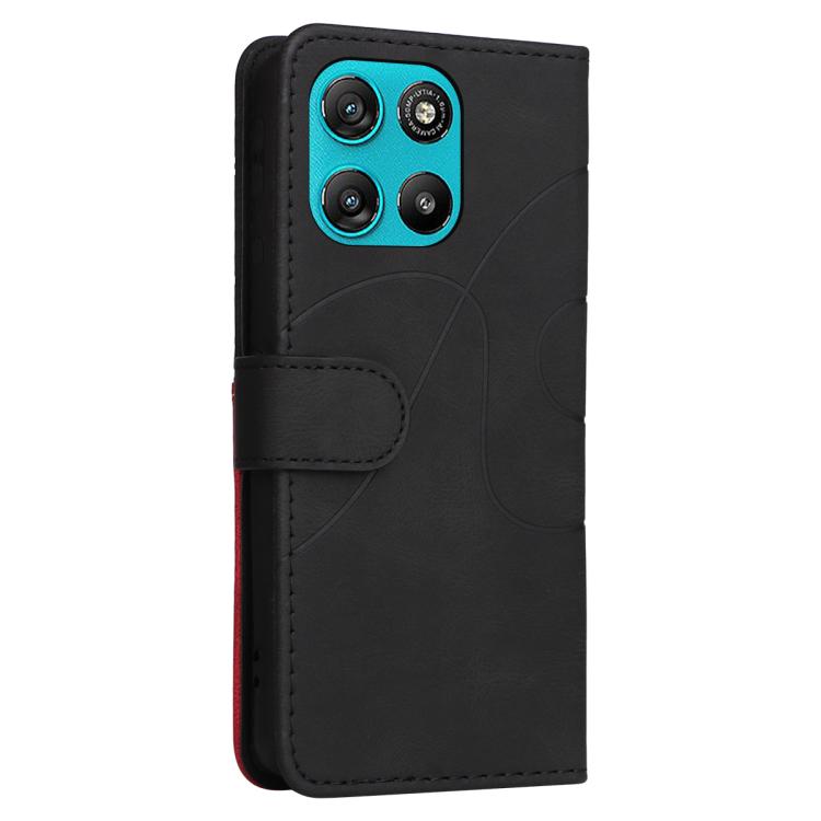 For Motorola Moto G67 Power 5G Dual-color Splicing Flip Leather Phone Case