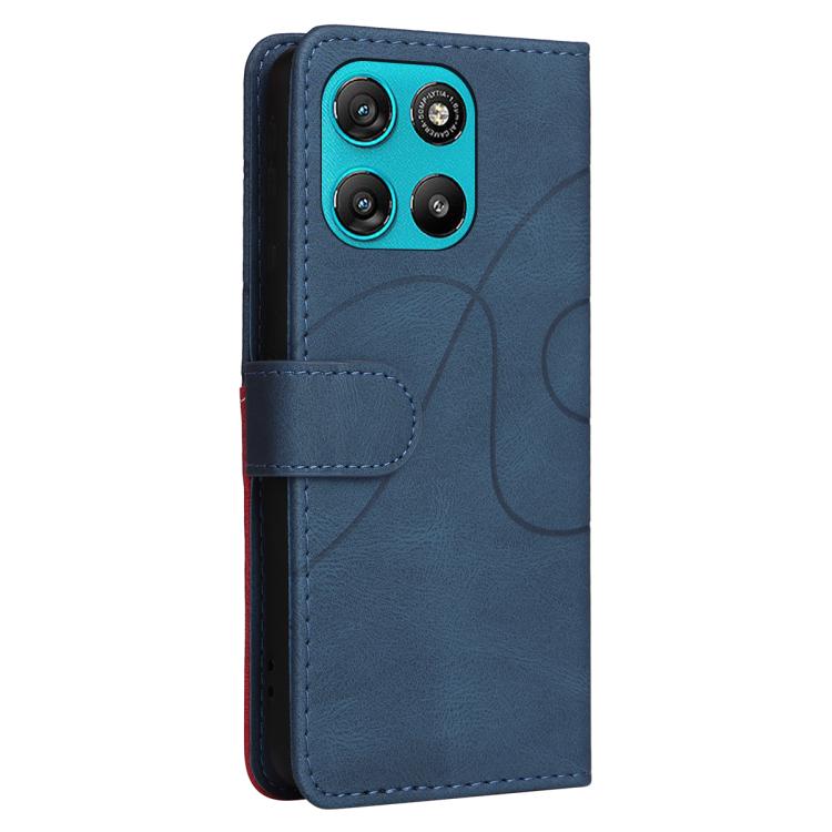 For Motorola Moto G67 Power 5G Dual-color Splicing Flip Leather Phone Case