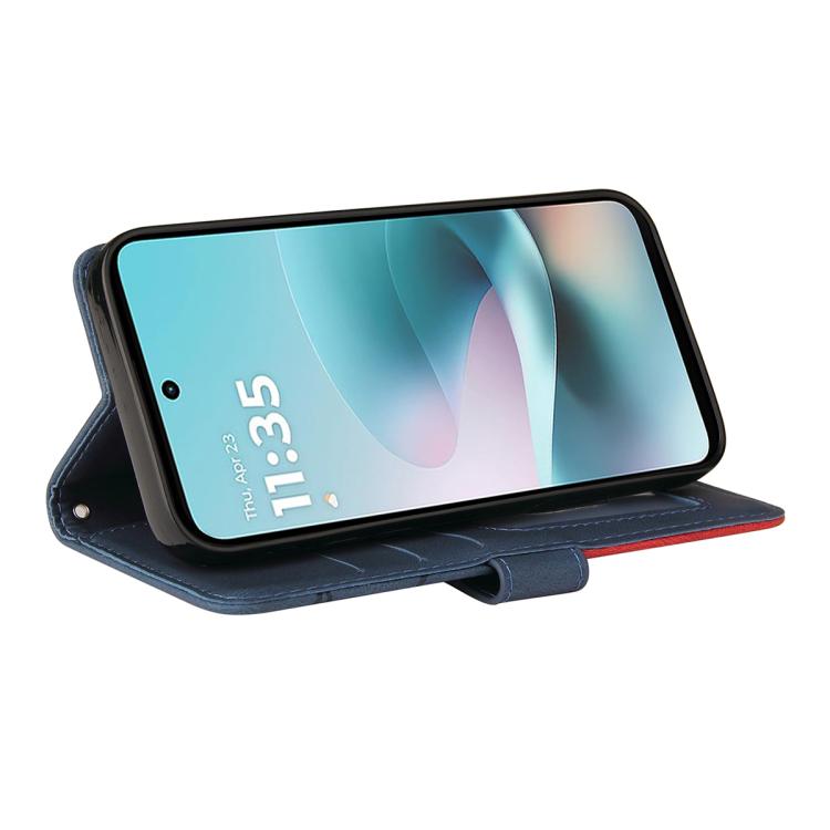 For Motorola Moto G67 Power 5G Dual-color Splicing Flip Leather Phone Case