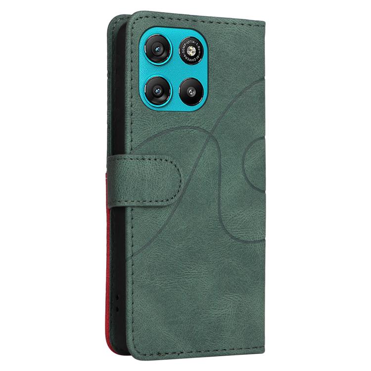 For Motorola Moto G67 Power 5G Dual-color Splicing Flip Leather Phone Case