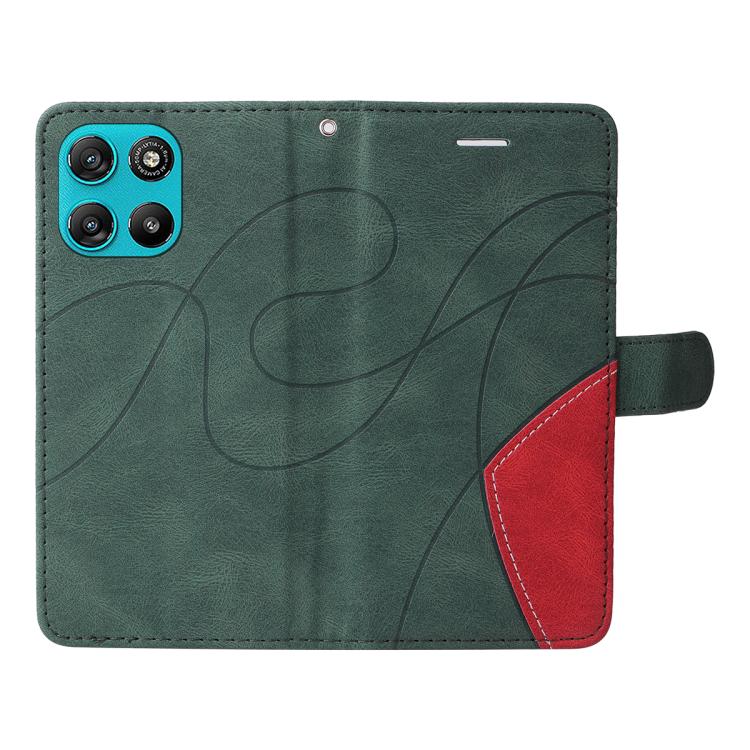 For Motorola Moto G67 Power 5G Dual-color Splicing Flip Leather Phone Case