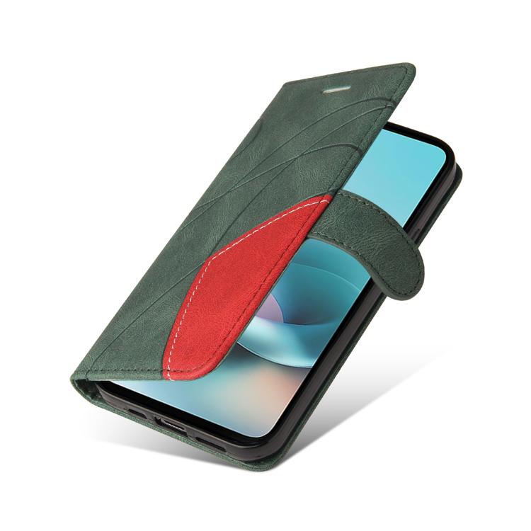 For Motorola Moto G67 Power 5G Dual-color Splicing Flip Leather Phone Case