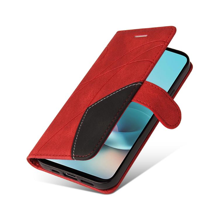 For Motorola Moto G67 Power 5G Dual-color Splicing Flip Leather Phone Case