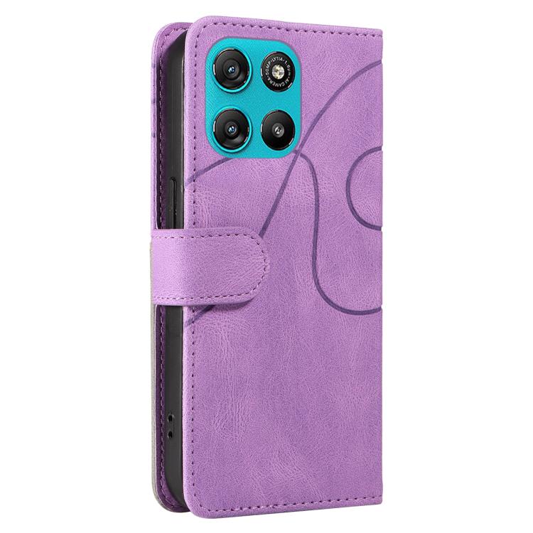 For Motorola Moto G67 Power 5G Dual-color Splicing Flip Leather Phone Case