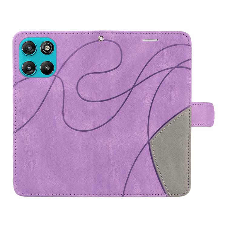 For Motorola Moto G67 Power 5G Dual-color Splicing Flip Leather Phone Case