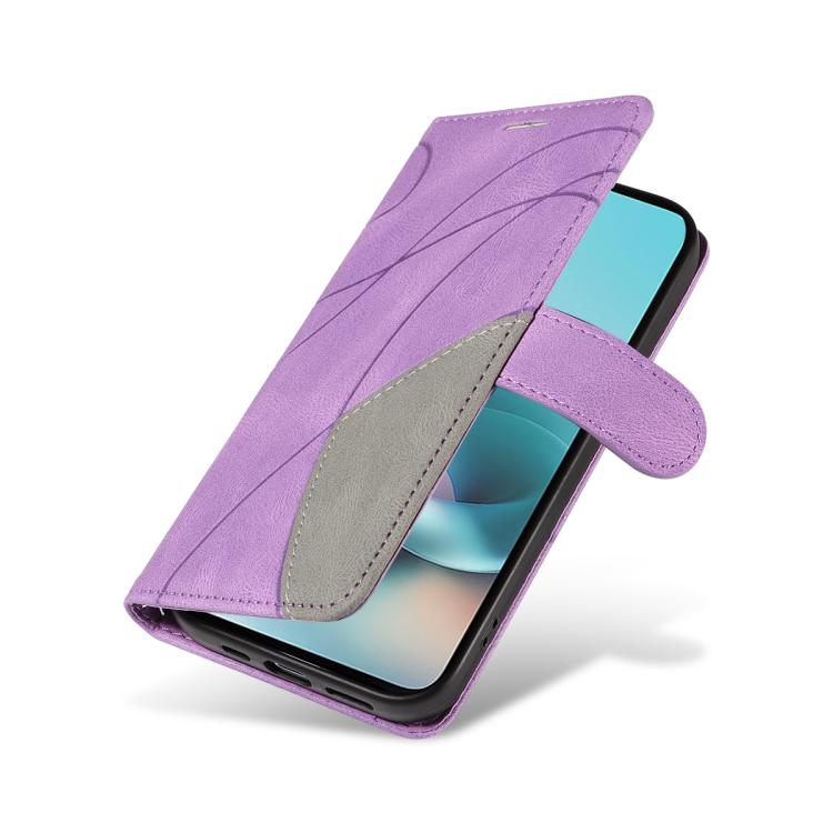 For Motorola Moto G67 Power 5G Dual-color Splicing Flip Leather Phone Case