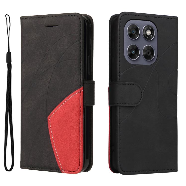 For Motorola Moto G67 5G/G77 5G Global Dual-color Splicing Flip Leather Phone Case