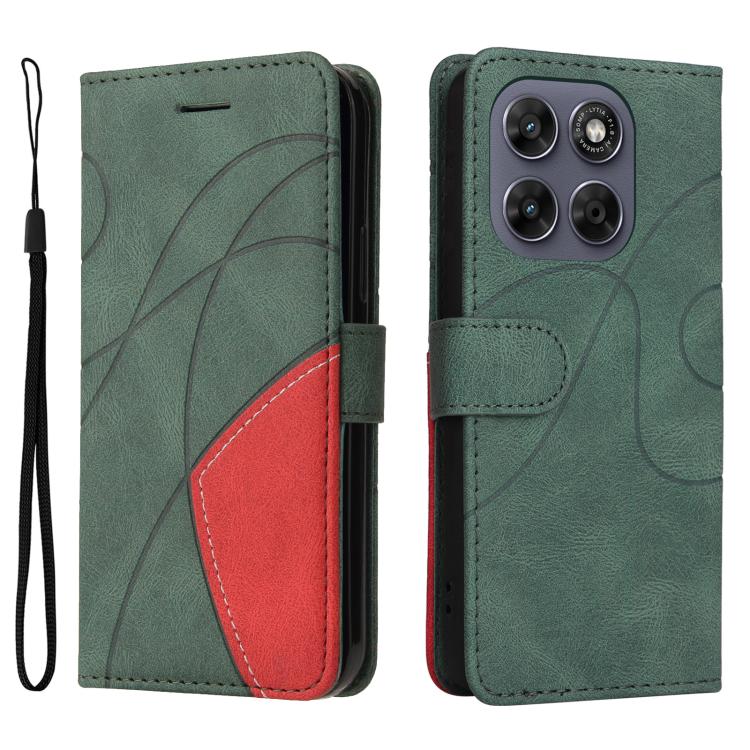 For Motorola Moto G67 5G/G77 5G Global Dual-color Splicing Flip Leather Phone Case