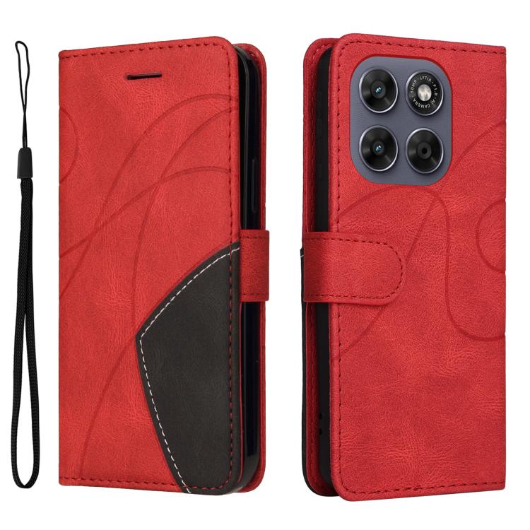 For Motorola Moto G67 5G/G77 5G Global Dual-color Splicing Flip Leather Phone Case
