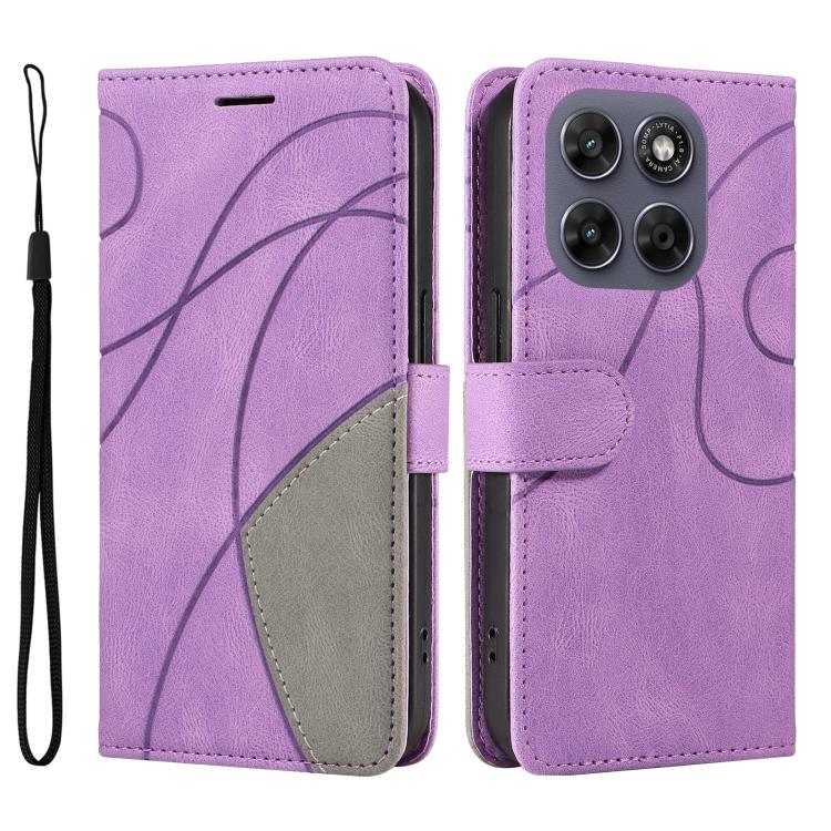 For Motorola Moto G67 5G/G77 5G Global Dual-color Splicing Flip Leather Phone Case