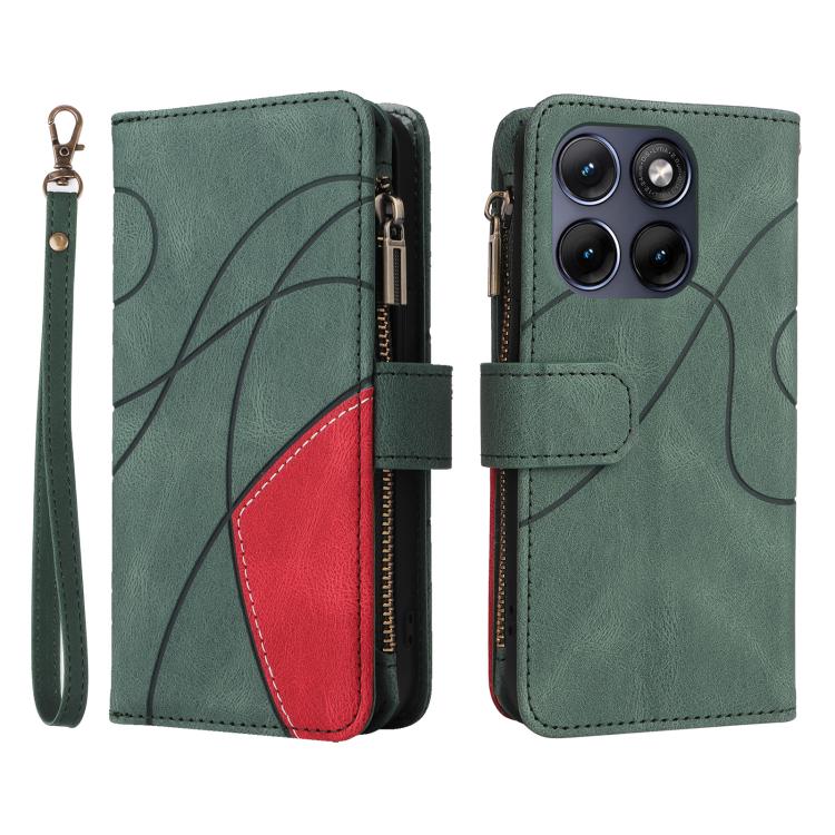 For Motorola Edge 70 Fusion 5G Dual-color Splicing Flip Leather Phone Case