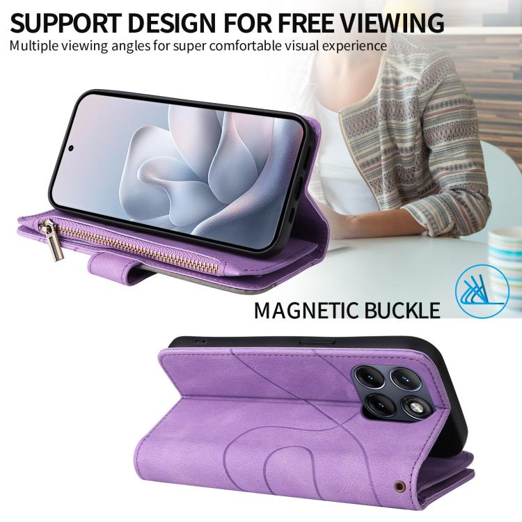For Motorola Edge 70 Fusion 5G Dual-color Splicing Flip Leather Phone Case