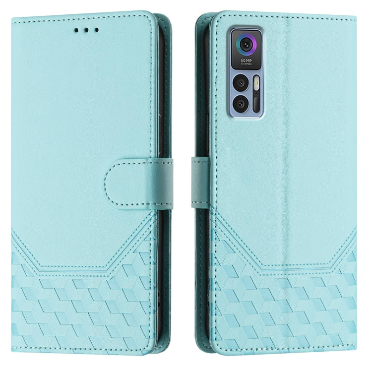 For TCL 30 5G / 4G / 30+ Honeycomb Embossing RFID Leather Phone Case