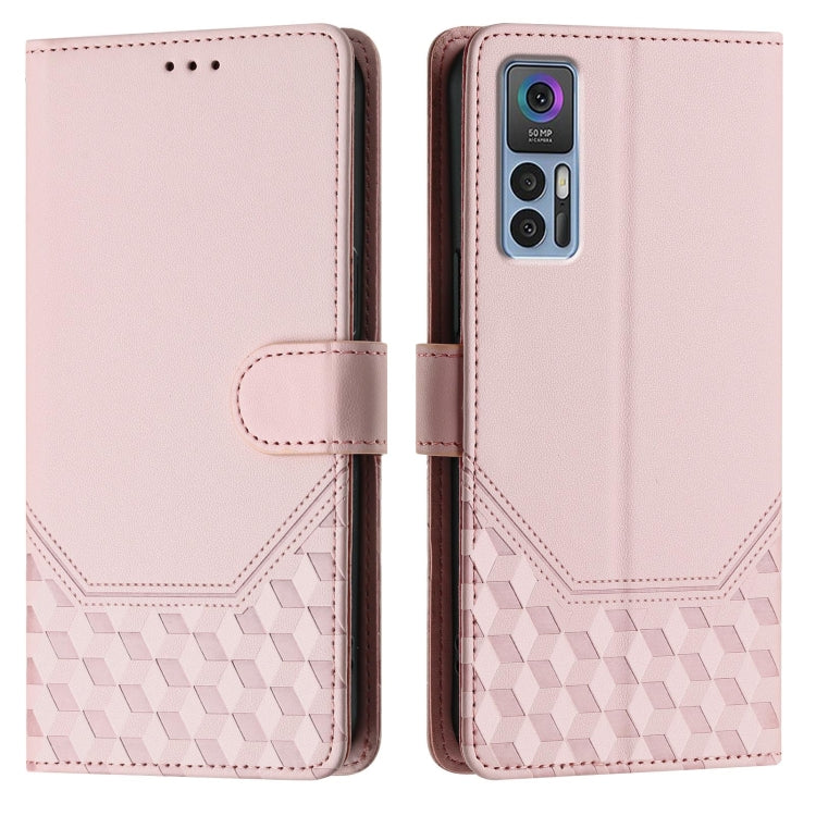 For TCL 30 5G / 4G / 30+ Honeycomb Embossing RFID Leather Phone Case