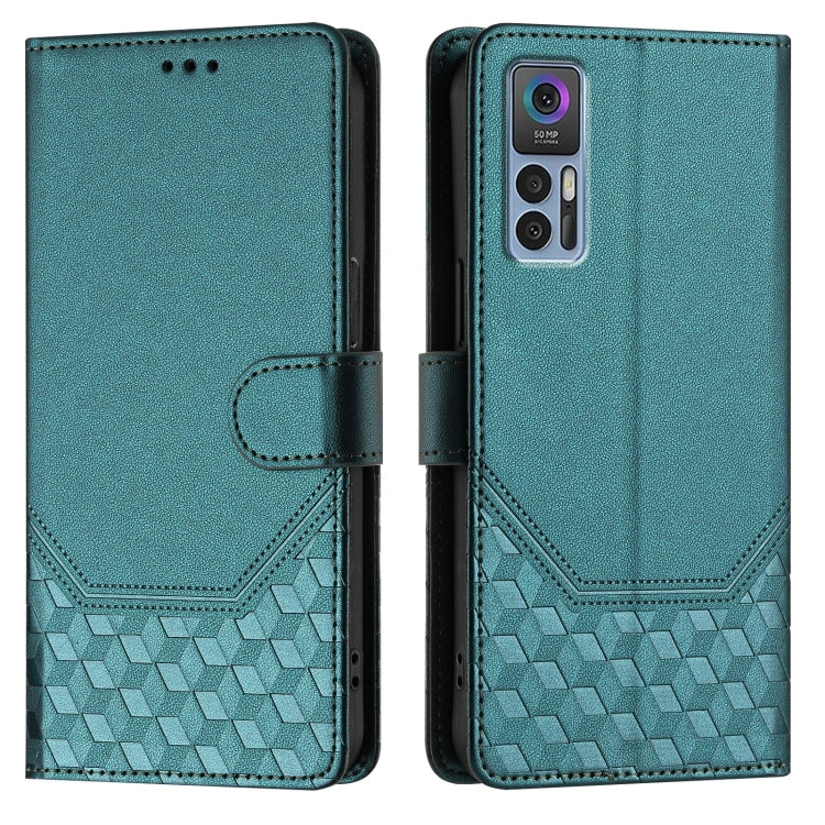 For TCL 30 5G / 4G / 30+ Honeycomb Embossing RFID Leather Phone Case