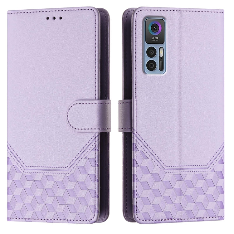 For TCL 30 5G / 4G / 30+ Honeycomb Embossing RFID Leather Phone Case