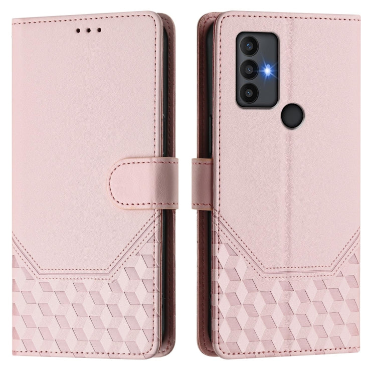 For TCL 30 SE Honeycomb Embossing RFID Leather Phone Case