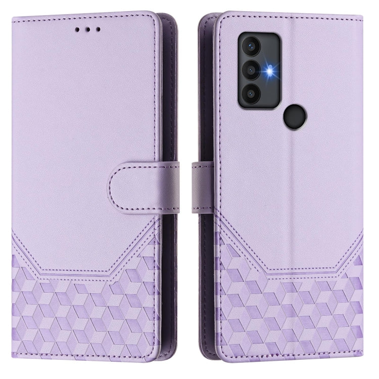 For TCL 30 SE Honeycomb Embossing RFID Leather Phone Case