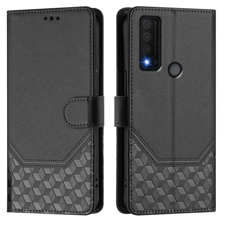 For TCL 30 XE 5G Honeycomb Embossing RFID Leather Phone Case