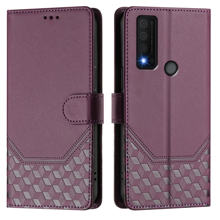 For TCL 30 XE 5G Honeycomb Embossing RFID Leather Phone Case