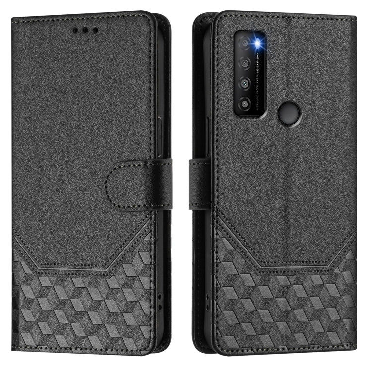 For TCL 30 XL Honeycomb Embossing RFID Leather Phone Case