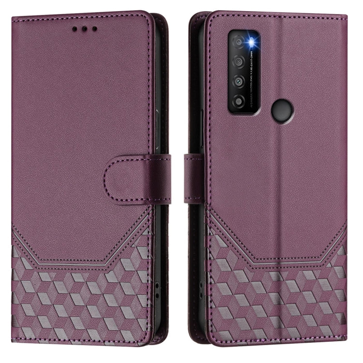 For TCL 30 XL Honeycomb Embossing RFID Leather Phone Case