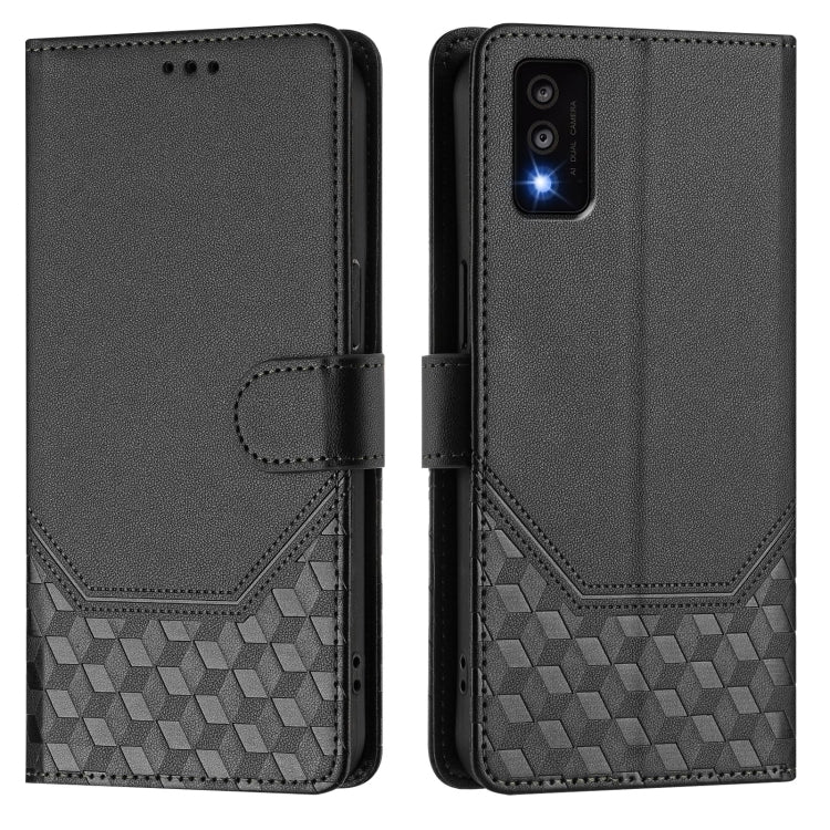 For TCL 30T Honeycomb Embossing RFID Leather Phone Case