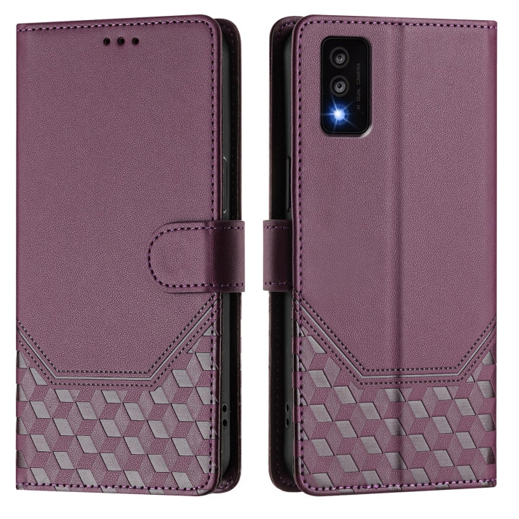 For TCL 30T Honeycomb Embossing RFID Leather Phone Case