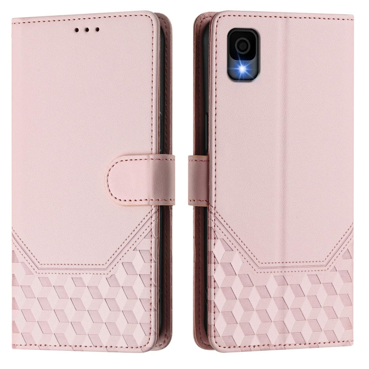 For TCL 30Z Honeycomb Embossing RFID Leather Phone Case