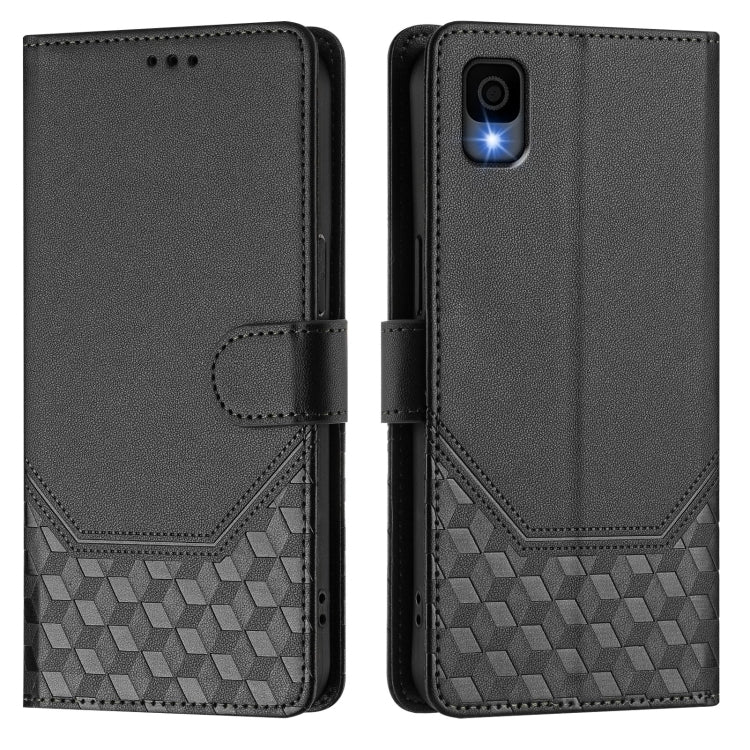 For TCL 30Z Honeycomb Embossing RFID Leather Phone Case