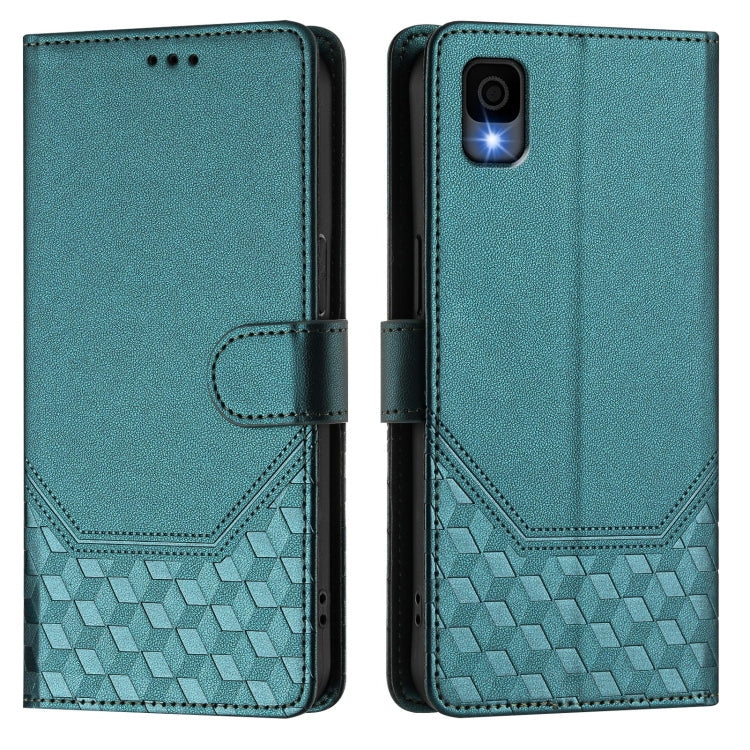 For TCL 30Z Honeycomb Embossing RFID Leather Phone Case