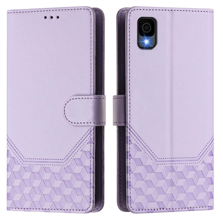 For TCL 30Z Honeycomb Embossing RFID Leather Phone Case