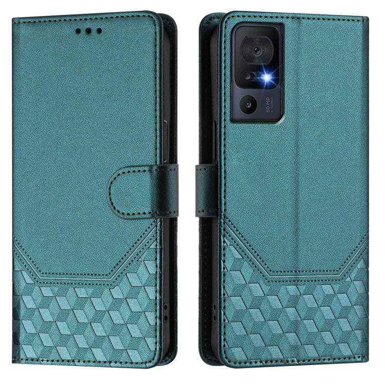 For TCL 40 SE Honeycomb Embossing RFID Leather Phone Case