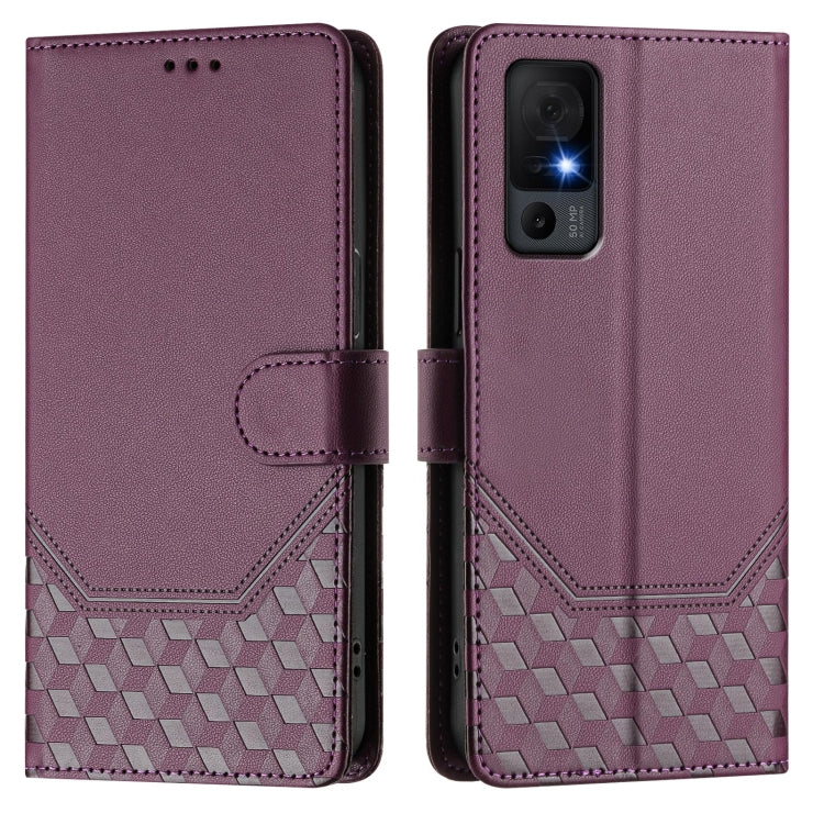 For TCL 40 XL Honeycomb Embossing RFID Leather Phone Case