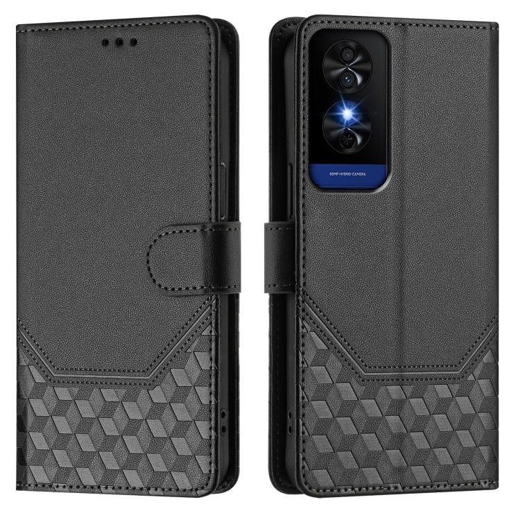 For TCL 50 5G Honeycomb Embossing RFID Leather Phone Case