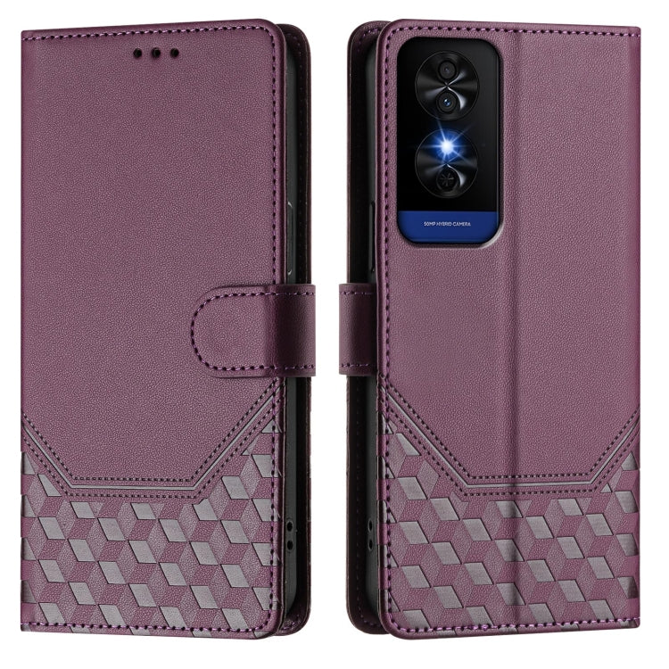 For TCL 50 5G Honeycomb Embossing RFID Leather Phone Case