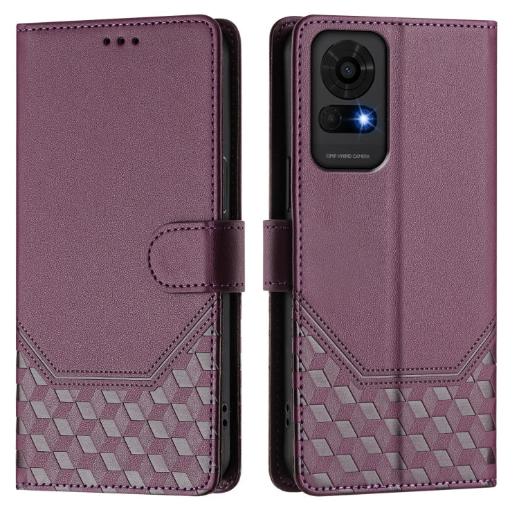For TCL 50 LE Honeycomb Embossing RFID Leather Phone Case