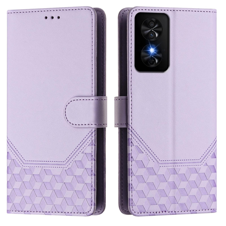 For TCL 50 SE Honeycomb Embossing RFID Leather Phone Case