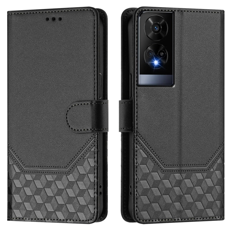 For TCL 50 XE Honeycomb Embossing RFID Leather Phone Case