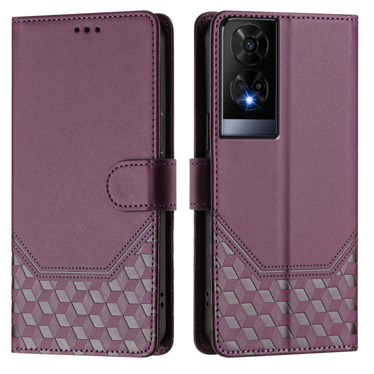 For TCL 50 XE Honeycomb Embossing RFID Leather Phone Case