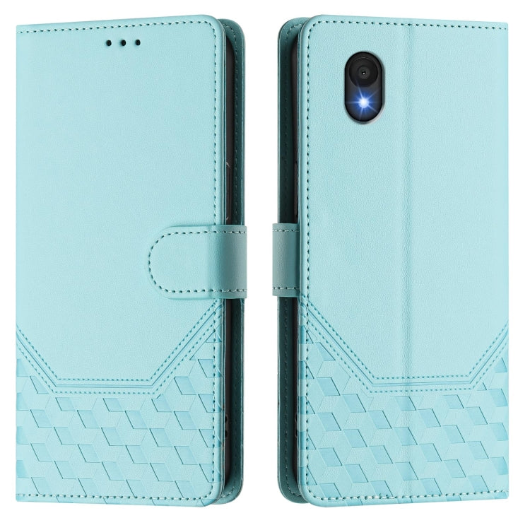 For TCL 201 Honeycomb Embossing RFID Leather Phone Case