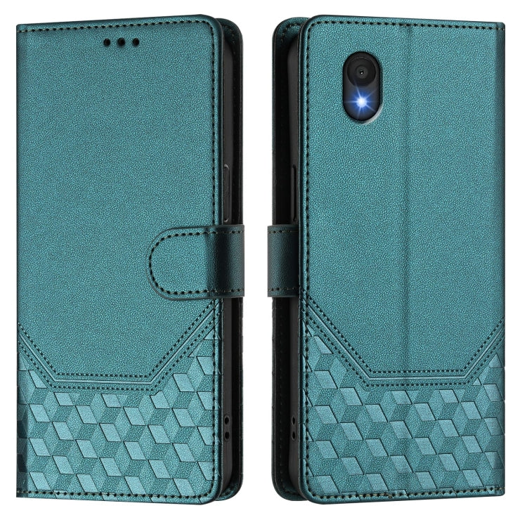 For TCL 201 Honeycomb Embossing RFID Leather Phone Case