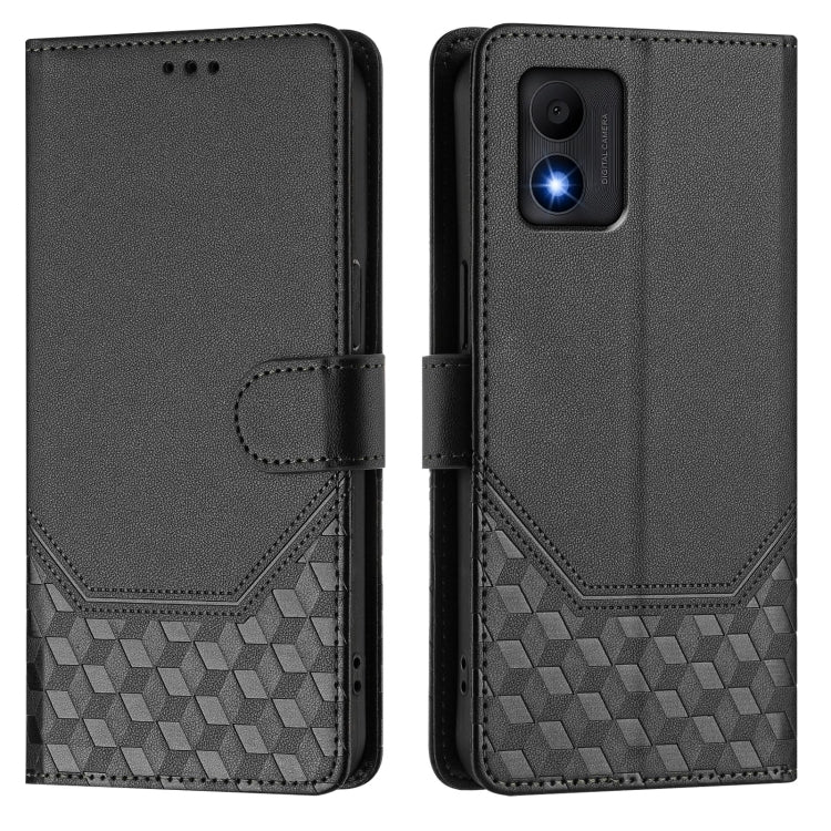 For TCL 303 Honeycomb Embossing RFID Leather Phone Case