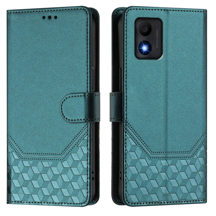 For TCL 303 Honeycomb Embossing RFID Leather Phone Case