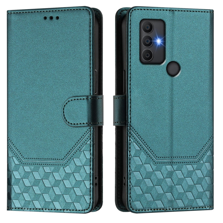 For TCL 305 / 306 Honeycomb Embossing RFID Leather Phone Case
