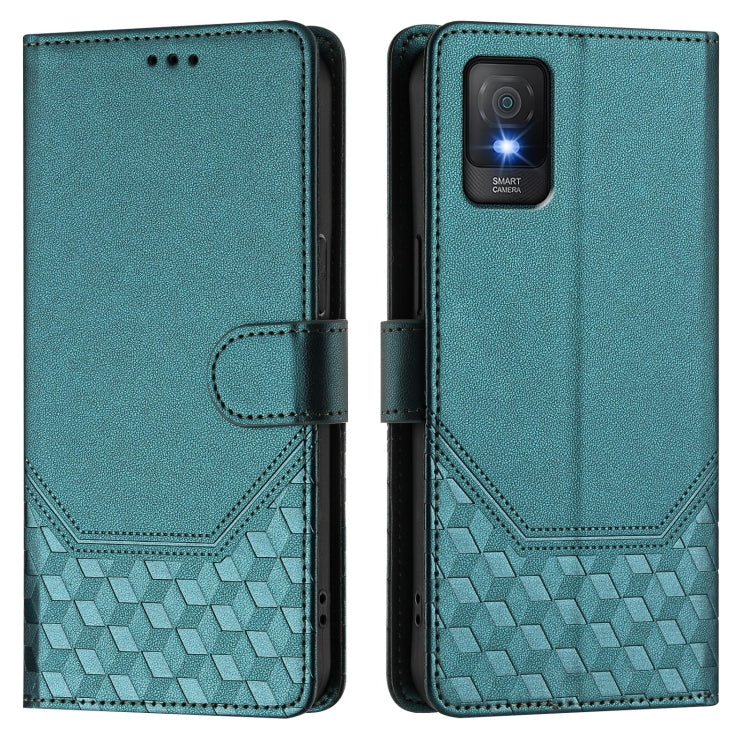 For TCL 403 Honeycomb Embossing RFID Leather Phone Case